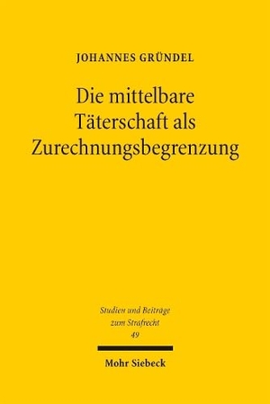 Gründel, Johannes. Die mittelbare Täterschaft als Zurechnungsbegrenzung. Mohr Siebeck GmbH & Co. K, 2026.