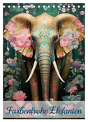 Farbenfrohe Elefanten (Tischkalender 2025 DIN A5 hoch), CALVENDO Monatskalender
