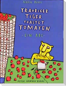 Trauriger Tiger toastet Tomaten