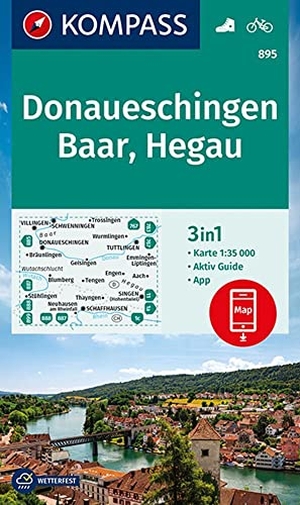 KOMPASS-Karten GmbH (Hrsg.). KOMPASS Wanderkarte 895 Donaueschingen, Baar, Hegau 1:35.000 - 3in1 Wanderkarte mit Aktiv Guide inklusive Karte zur offline Verwendung in der KOMPASS-App. Fahrradfahren.. Kompass Karten GmbH, 2021.