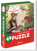 Pettersson und Findus feiern Weihnachten. Puzzle im Buch. 100 Teile