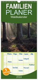 Familienplaner 2024 - Waldkalender mit 5 Spalten (Wandkalender, 21 x 45 cm) CALVENDO