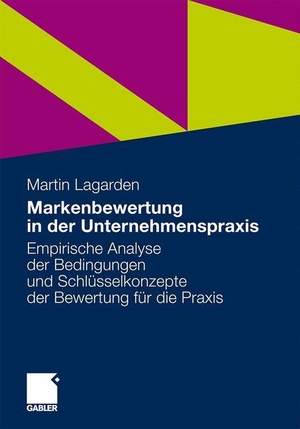 Lagarden, Martin. Markenbewertung in der Unternehmenspraxis - Empirische Analyse der Bedingungen und Schlüsselkonzepte der Bewertung. Gabler Verlag, 2011.