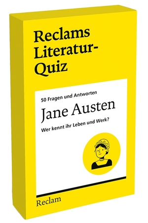 Grawe, Ursula / Christian Grawe. Jane Austen. Wer kennt ihr Leben und Werk? 50 Fragen und Antworten - [Reclams Literatur-Quiz] - Das Ratespiel für Austen-Fans - 54 Karten in einer Quizbox (7 x 11 cm) / 14-99 Jahren / Erwachsene. Reclam Philipp Jun., 2025.