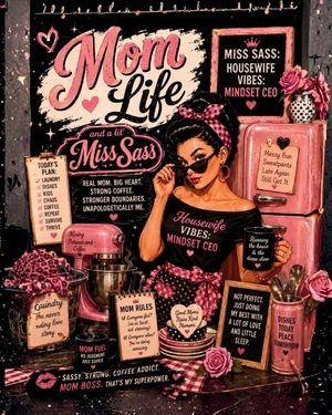 Class / Sass. Mom Life and a Lil' Miss Sass - Funny Retro Quotes for Moms, Coffee Lovers, Chaos Coordinators & Housewives With Attitude. Amazon Digital Services LLC - Kdp, 2026.
