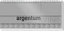 Tisch-Querkalender argentum 2025 - Büro-Planer 29,7x13,5 cm - Tisch-Kalender - 1 Woche 2 Seiten - silber - Ringbindung - Zettler