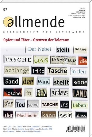 Schmidt-Bergmann, Hansgeorg (Hrsg.). allmende 97 - Zeitschrift für Literatur. Mitteldeutscher Verlag, 2016.
