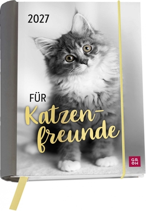 Groh Verlag (Hrsg.). Buchkalender 2027: Für Katzenfreunde - A6-Wochenplaner und Katzenkalender. Taschenkalender und Terminplaner mit Spiralbindung und heraustrennbaren Postkarten. Groh Verlag, 2026.