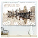 VIRTUAL CITY 2024 (hochwertiger Premium Wandkalender 2024 DIN A2 quer), Kunstdruck in Hochglanz