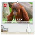 Affen - Individuen mit Charakter und Seele (hochwertiger Premium Wandkalender 2025 DIN A2 quer), Kunstdruck in Hochglanz