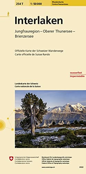 Swisstopo 1 : 50 000 Interlaken - Jungfrauregion - Ob. Thunersee - Brienzersee. Offizielle Wanderkarte der SAW. Bundesamt für Landestopog, 2022.