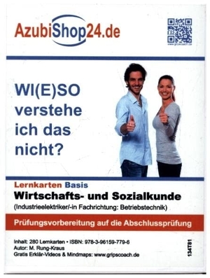 Rung-Kraus, Michaela. AzubiShop24.de Lernkarten Wirtschafts- und Sozialkunde Industrieelektriker Fachrichtung: Betriebstechnik Prüfungsvorbereitung Wiso Prüfung - Wiso Prüfungsvorbereitung Industrieelektriker Fachrichtung: Betriebstechnik Wirtschafts- und Sozialkunde Prüfung. Princoso GmbH, 2022.