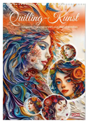 Quilling-Kunst - Elegante Frauenporträts aus Papierstreifen (Wandkalender 2025 DIN A3 hoch), CALVENDO Monatskalender