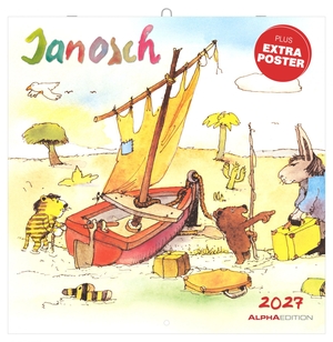 Neumann Verlage GmbH & Co KG (Hrsg.). Janosch 2027 - Wandkalender 30x30 cm (30x60 cm geöffnet) mit Notizkalendarium, 12 Illustrationen und Extra Poster. Neumann Verlage GmbH & Co, 2026.