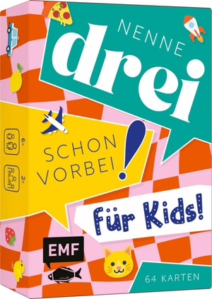 Kartenspiel: Nenne drei - schon vorbei! ... für Kids! - Das rasante Wortspiel mit über 120 witzigen Kategorien ab 6 Jahren. Edition Michael Fischer, 2025.