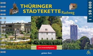 Weisheit, Gabi. Thüringer Städtekette Radwanderweg - Von Eisenach nach Altenburg. Mit Innenstadtplänen. Maßstab 1:50.000.. Verlag grünes Herz, 2021.