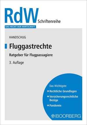 Handschug, Stephan. Fluggastrechte - Ratgeber für Flugpassagiere. Boorberg, R. Verlag, 2023.