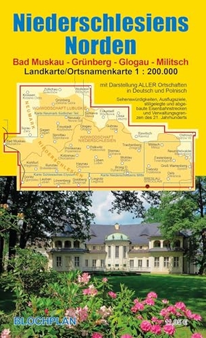 Bloch, Dirk. Landkarte Niederschlesiens Norden - Bad Muskau - Grünberg - Glogau - Militsch. BLOCHPLAN Stadtplanerei, 2024.
