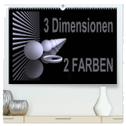 3 Dimensionen - 2 Farben (hochwertiger Premium Wandkalender 2024 DIN A2 quer), Kunstdruck in Hochglanz