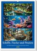Schiffe, Fische und Piraten (Wandkalender 2025 DIN A2 hoch), CALVENDO Monatskalender
