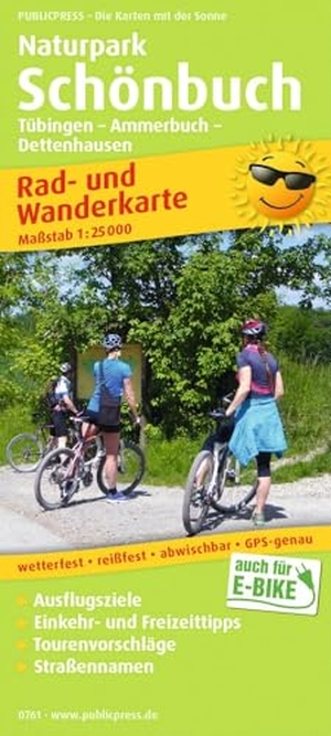 Naturpark Schönbuch 1:25 000 - Tübingen - Ammerbuch - Dettenhausen. Rad- und Wanderkarte mit Ausflugszielen, Einkehr- & Freizeittipps, Tourenvorschlägen, Straßennamen. Publicpress, 2020.