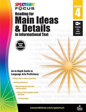 Spectrum. Spectrum Reading for Main Ideas and Details in Informational Text. Carson Dellosa Publishing, 2026.