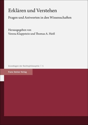 Klappstein, Verena / Thomas A. Heiß (Hrsg.). Erklären und Verstehen - Fragen und Antworten in den Wissenschaften. Steiner Franz Verlag, 2024.