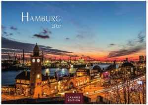 Hamburg Kalender 2027 - Wandkalender | Fotokalender Deutschland 35x24cm - mit 12 beeindruckenden Bildern mit stimmungsvollen Motiven von Hafen, Elbe, Speicherstadt und hanseatischem Flair. Casares Fine Art Edition, 2026.