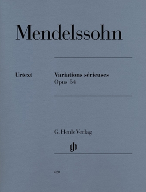 Mendelssohn Bartholdy, Felix. Mendelssohn Bartholdy, Felix - Variations sérieuses op. 54 - Instrumentation: Piano solo. Henle, G. Verlag, 2000.