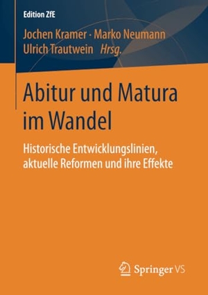 Kramer, Jochen / Ulrich Trautwein et al (Hrsg.). Abitur und Matura im Wandel - Historische Entwicklungslinien, aktuelle Reformen und ihre Effekte. Springer Fachmedien Wiesbaden, 2016.