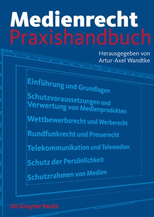 Wöhrn, Kirsten-Inger / Artur-Axel Wandtke (Hrsg.). Medienrecht - Praxishandbuch. De Gruyter, 2008.