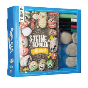 Fischer, Claudia / Ilona Butterer. Kreativ-Set Steine bemalen für Kinder (Buch + Material) - Buch mit Anleitungen und Material für 4 bemalte Steine. Mit Nachtleuchtfarbe. frechverlag GmbH, 2021.