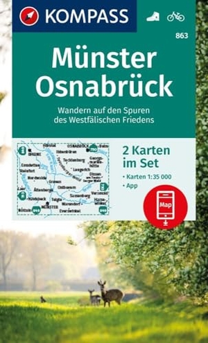 KOMPASS Wanderkarten-Set 863 Münster, Osnabrück (2 Karten) 1:35.000 - inklusive Karte zur offline Verwendung in der KOMPASS-App. Fahrradfahren.. Kompass Karten GmbH, 2024.