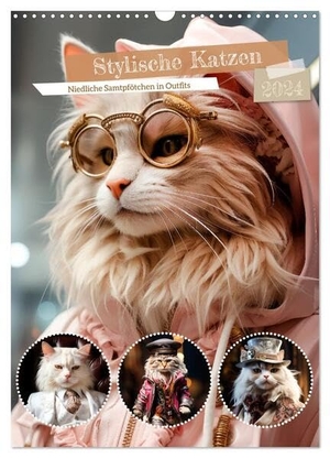 Viola, Melanie. Stylische Katzen (Wandkalender 2024 DIN A3 hoch), CALVENDO Monatskalender - Niedliche Samtpfötchen in Outfits. Calvendo, 2023.