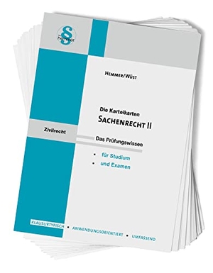 Hemmer, Karl-Edmund / Achim Wüst. Sachenrecht II - Karteikarten. Hemmer-Wuest, 2022.