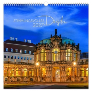 Schubert, Peter. Kalender Stimmungsvolles Dresden 2027 - | 30 x 30 cm | schwarzes Kalendarium. K4Verlag FotoCo+GmbH, 2026.