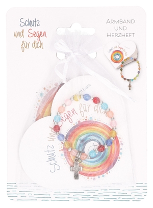 Stretch-Armband mit Kreuz und bunten Perlen - Schutz und Segen für dich. Christlicher Schmuck für Kinder zur Kommunion, Taufe oder Geburtstag. Kinderarmband mit Bedeutung & Begleitheft. Butzon & Bercker, 2026.