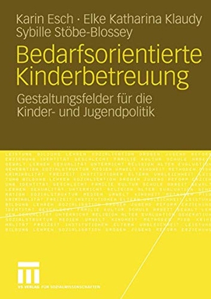 Esch, Karin / Stöbe-Blossey, Sybille et al. Bedarfsorientierte Kinderbetreuung - Gestaltungsfelder für die Kinder- und Jugendpolitik. VS Verlag für Sozialwissenschaften, 2005.