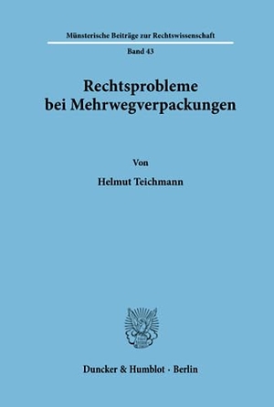 Teichmann, Helmut. Rechtsprobleme bei Mehrwegverpackungen.. Duncker & Humblot, 1990.