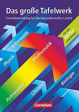 Erbrecht, Rüdiger / König, Hubert et al. Das große Tafelwerk. Westliche Bundesländer - Ein Tabellen- und Formelwerk für den mathematisch- naturwissenschaftlichen Unterricht in den Sekundarstufen I und II. Cornelsen Verlag GmbH, 2002.