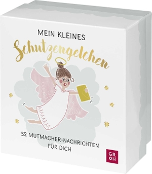 Groh Verlag (Hrsg.). Mein kleines Schutzengelchen - 52 Mutmacher-Nachrichten für dich - Hochwertige Box mit 52 gefalteten Losen - das ideale Geschenk zum Abschluss, zum Auszug oder für das neue Jahr. Groh Verlag, 2023.