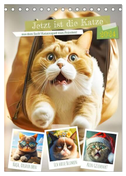 Jetzt ist die Katze aus dem Sack! Katzenspaß vom Feinsten! (Tischkalender 2024 DIN A5 hoch), CALVENDO Monatskalender