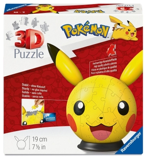 Puzzle-Ball Pokémon Pikachu mit ansteckbaren Ohren - Erleben Sie Puzzeln in der 3. Dimension!. Ravensburger Spieleverlag, 2026.