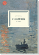 Notizbuch schön gestaltet mit Leseband - A5 Hardcover blanko - 100 Seiten 90g/m² - Motiv ¿Impression, Sonnenaufgang¿, Monet - FSC Papier