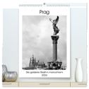 Prag - Die goldene Stadt in monochrom (hochwertiger Premium Wandkalender 2024 DIN A2 hoch), Kunstdruck in Hochglanz