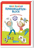 Mein bunter Kindergarten-Block: Malspiele und Rätsel
