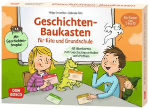 Gruschka, Helga. Geschichten-Baukasten für Kita und Grundschule - 48 Wortkarten zum Geschichten erfinden und erzählen. Für Kinder von 5 bis 10. Storytelling-Karten, um freies Erzählen zu lernen. Don Bosco Medien GmbH, 2026.
