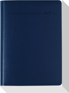 Buchkalender Balacron blau 2025 - Büro-Kalender A5 - Cheftimer - 1 Tag 1 Seite - 416 Seiten - Balacron-Einband - Zettler