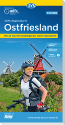 ADFC-Regionalkarte Ostfriesland, 1:75.000, mit Tagestourenvorschlägen, reiß- und wetterfest, E-Bike-geeignet, GPS-Tracks-Download