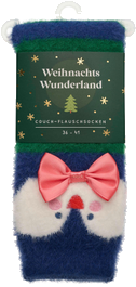 Weihnachtswunderland, Couch-Flauschsocken, Pinguin